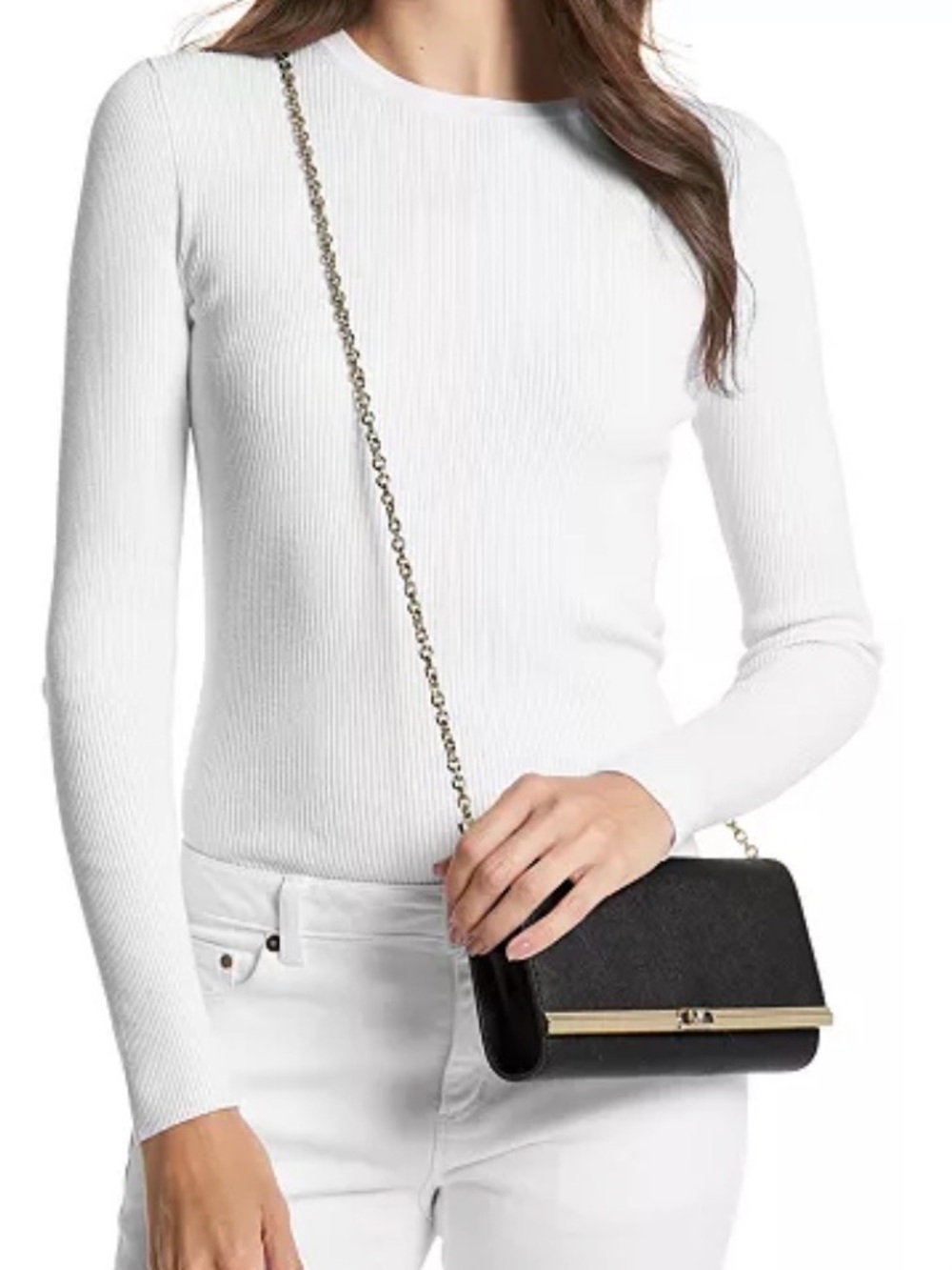 MICHAEL Michael Kors Black Crossbody with Gold Chain and Accent